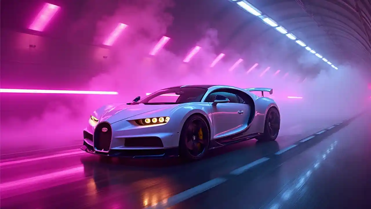 Neon Bugatti Tunnel