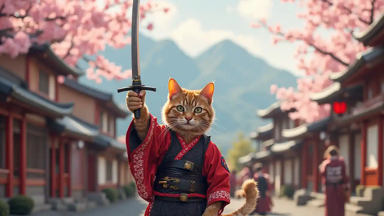 समुराई टैबी बिल्ली