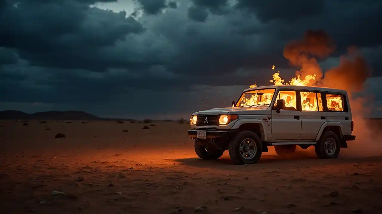 Brandvorfall in Pajero