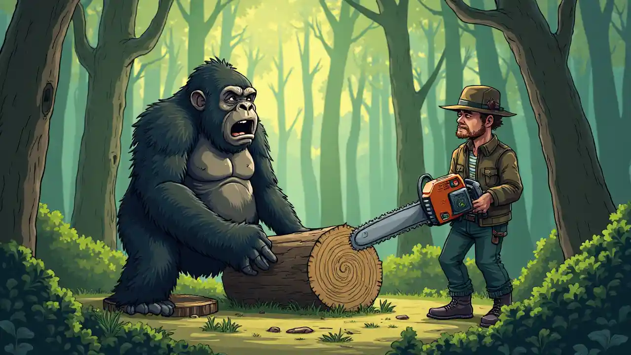 غوريلا تبكي