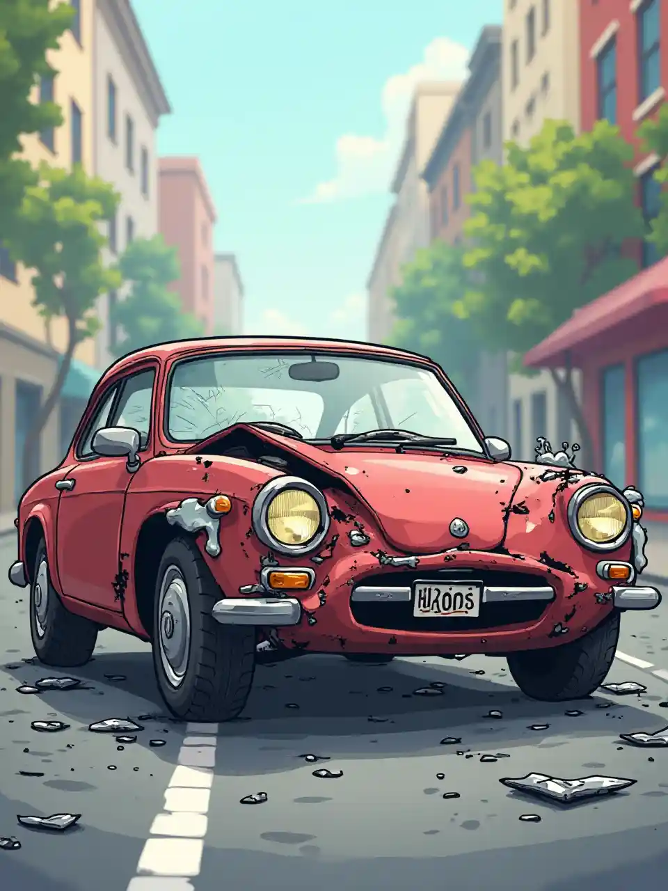 Kartun Kecelakaan Mobil