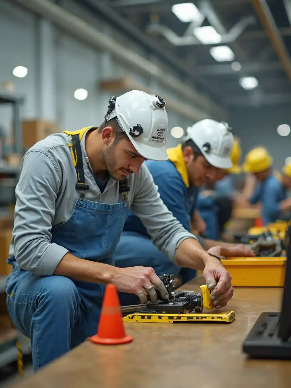 Arbetare inom säkerhetsanordningar