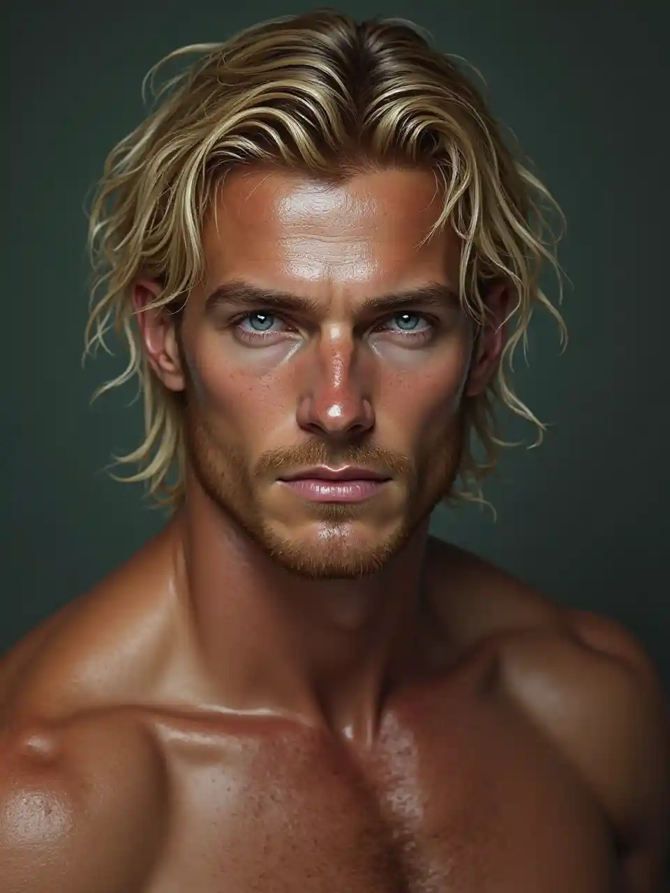 Sarışın Kaslı Portresi