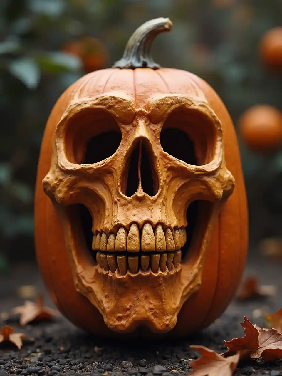 万圣节的神秘骷髅脸南瓜, image size:960x1280