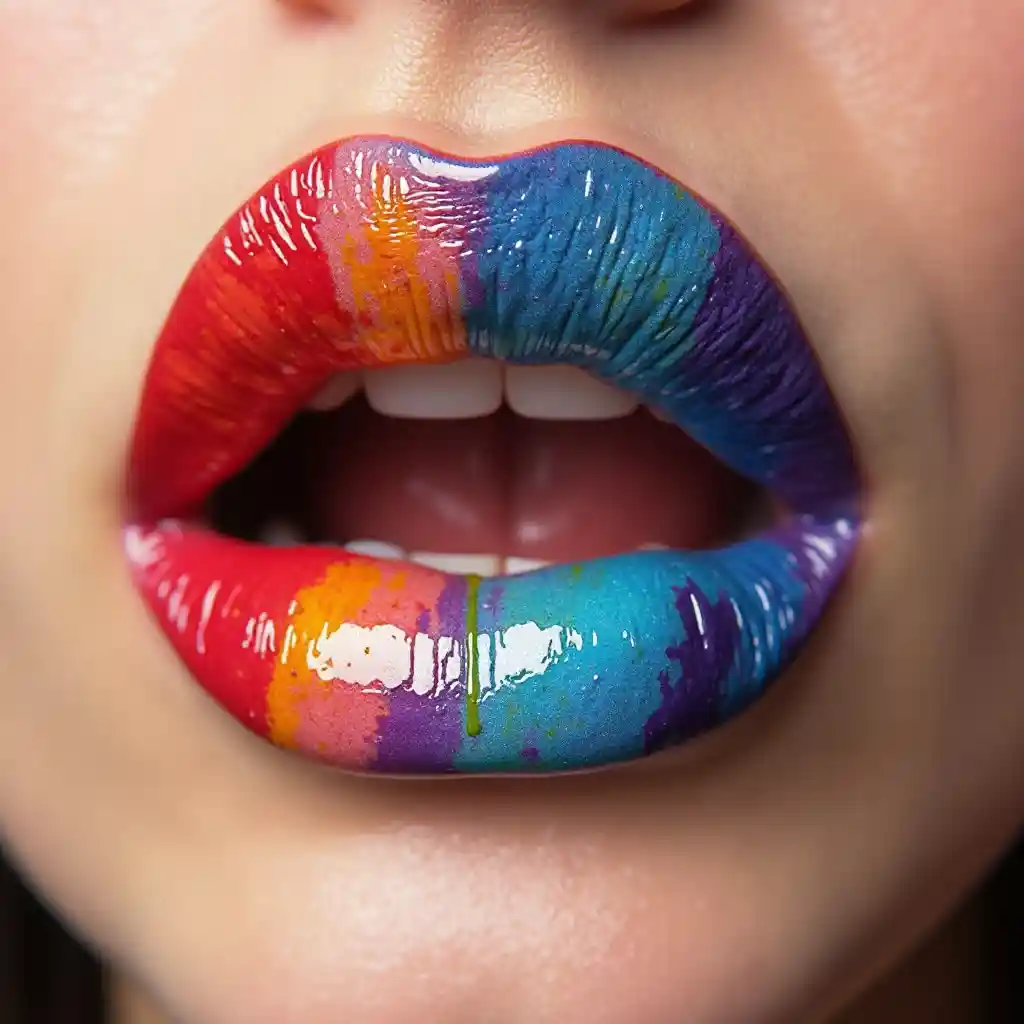 لب های رنگارنگ