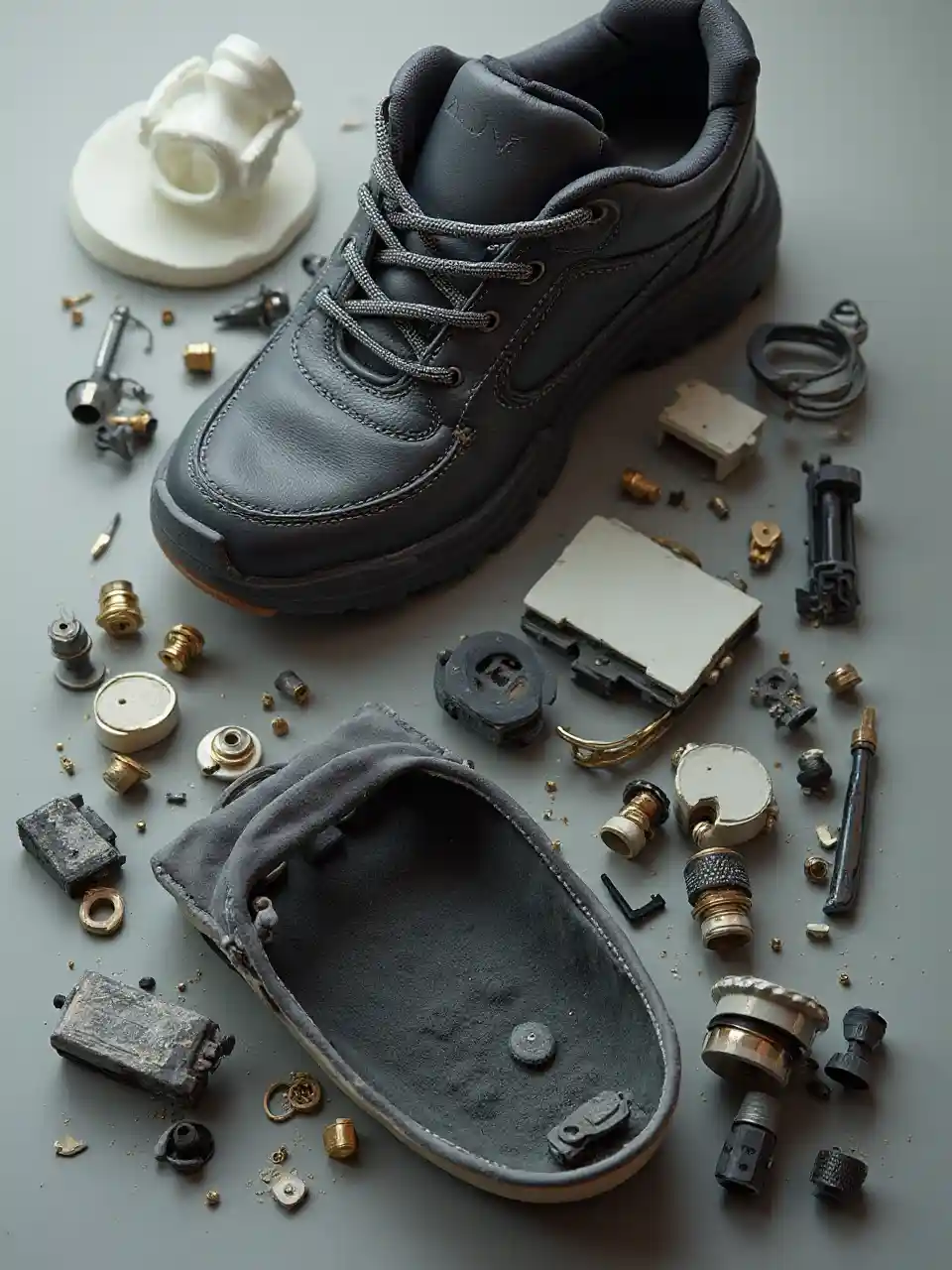 Detailed Examination of Disassembled Shoe Components