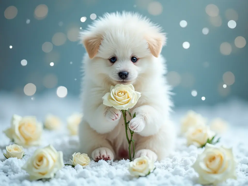 الجراء والورود