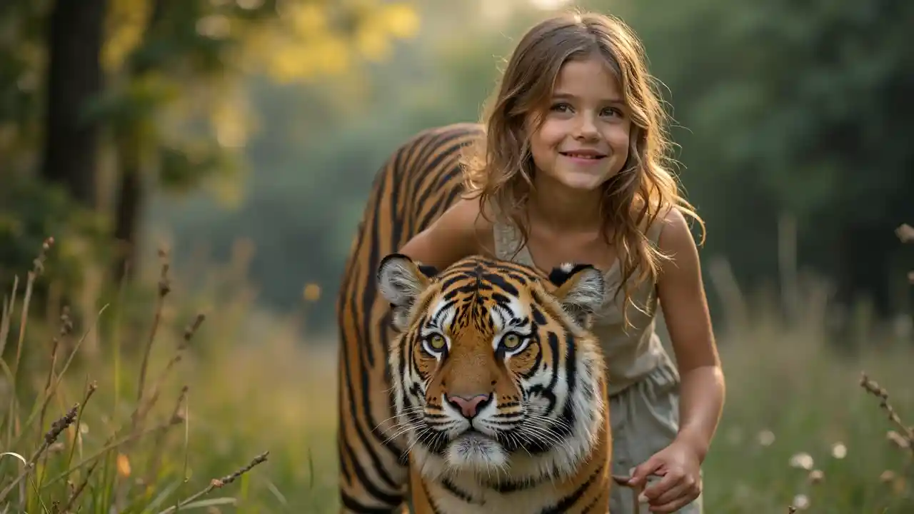 الفتاة والنمر