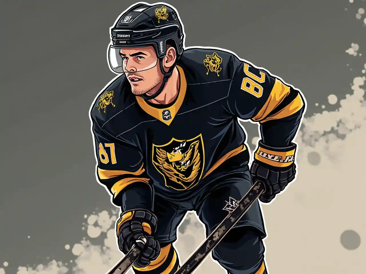 رسم توضيحي للاعبي الهوكي