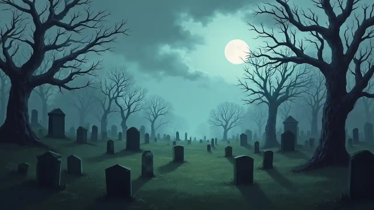 Scène de cimetière