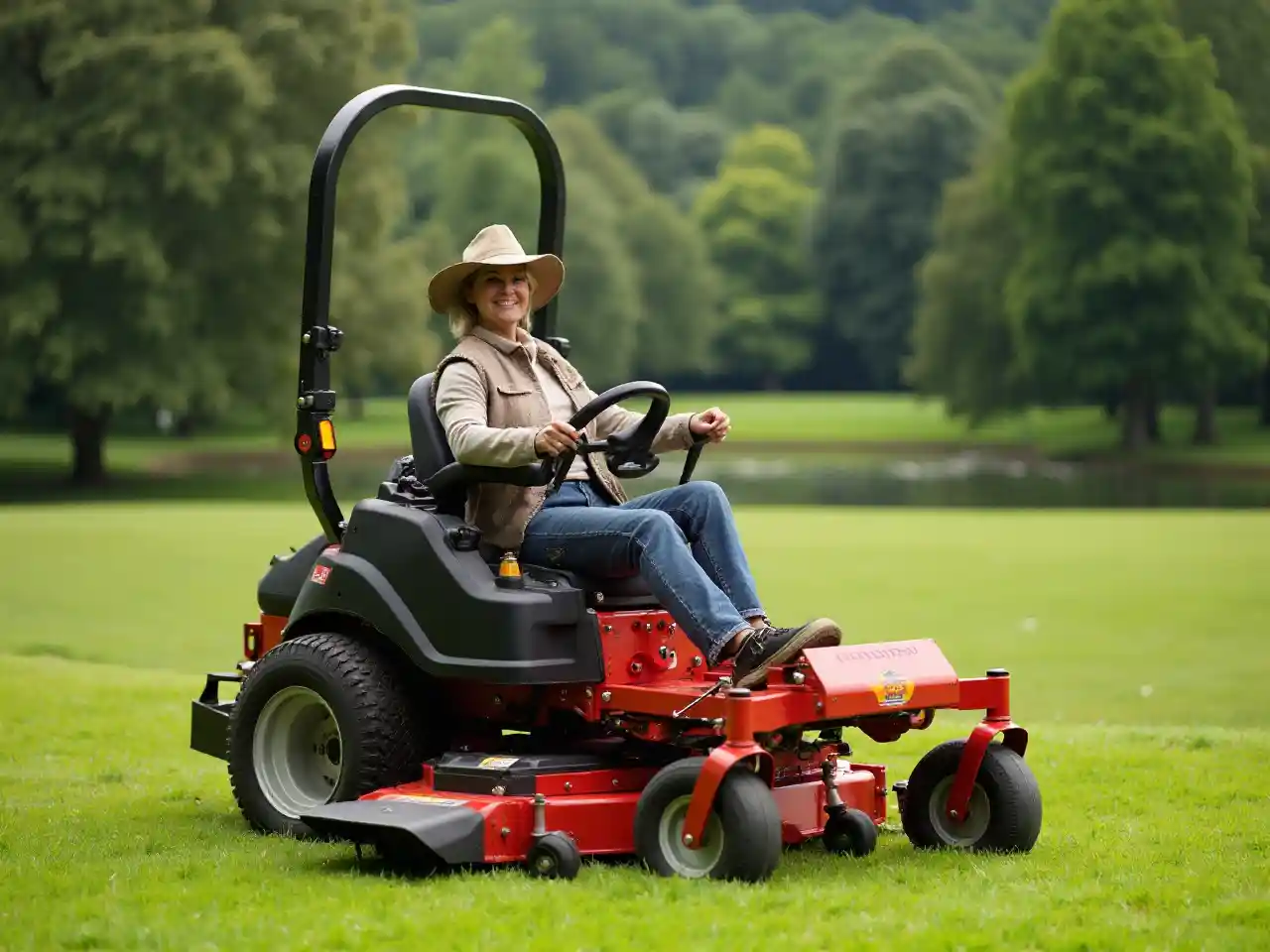 Đi xe máy cắt cỏ