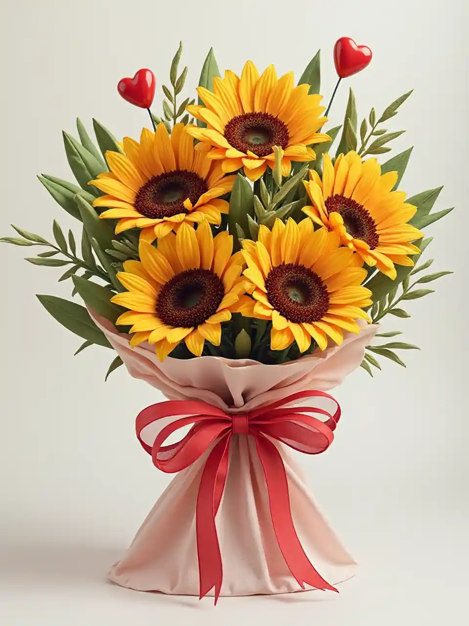 Solsikke Hjerte Bukett
