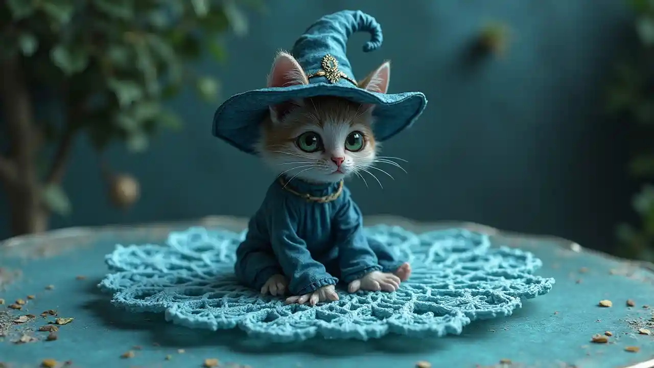 Mèo phù thủy ren