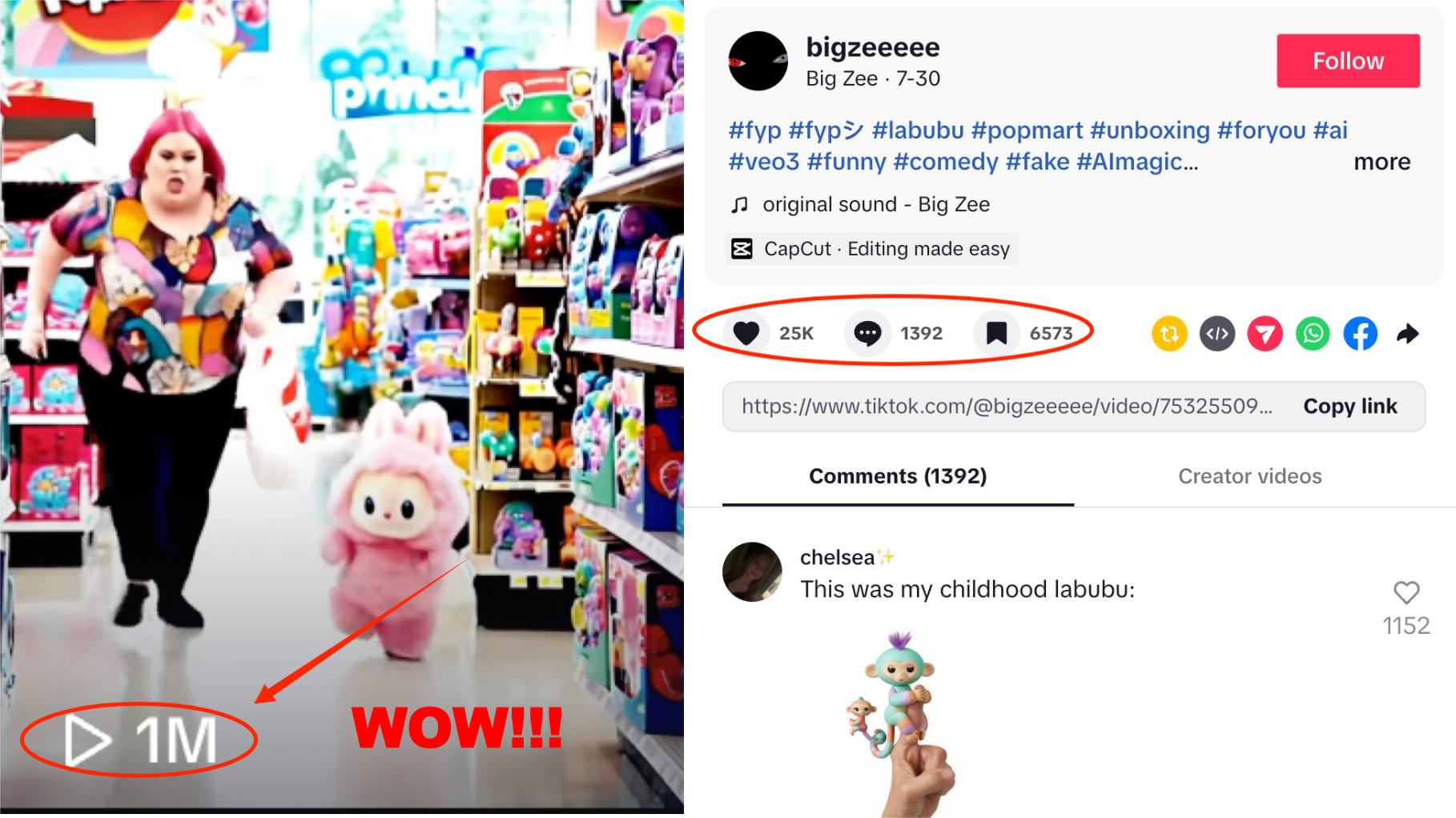 Funny AI Labubu: How to Make a Million-viewed Video of a Pink Labubu Chased by Fans?