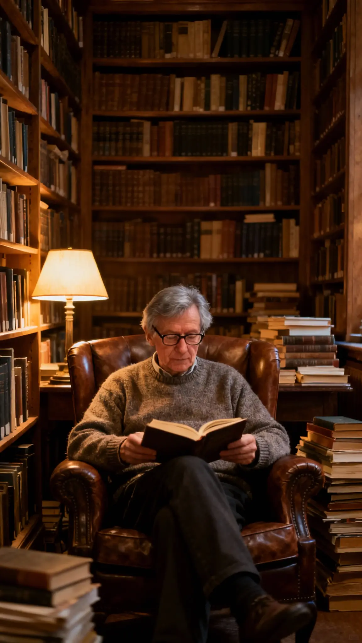 En gammel mann leser