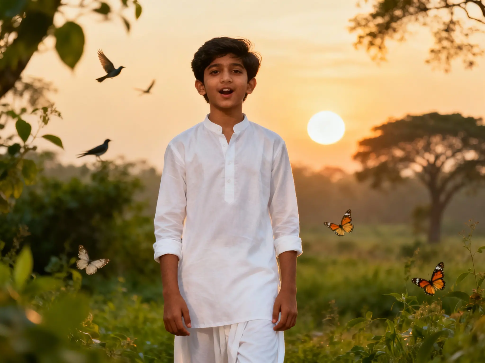 Potret anak laki-laki india