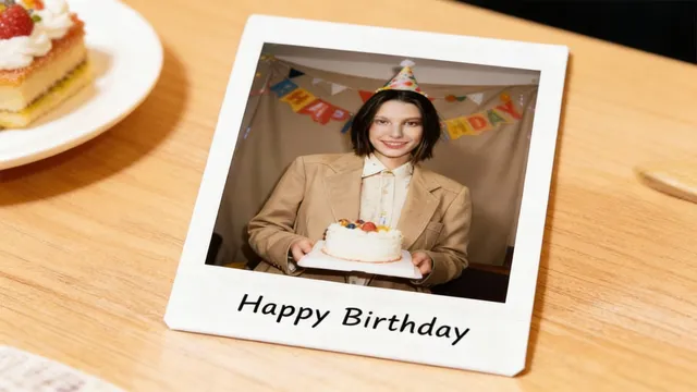 Polaroid birthday photo