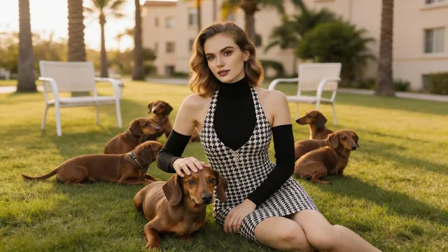 Dachshunds accompany