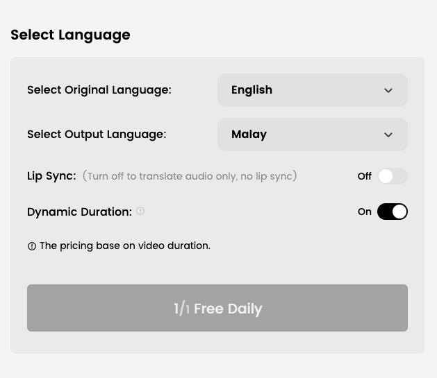 Set Language to Malay