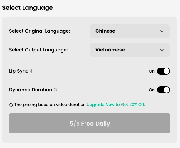 Choose Vietnamese