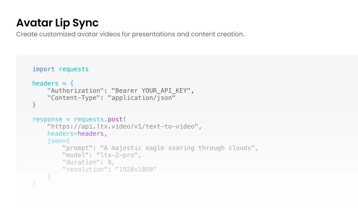 Avatar Lip Sync API