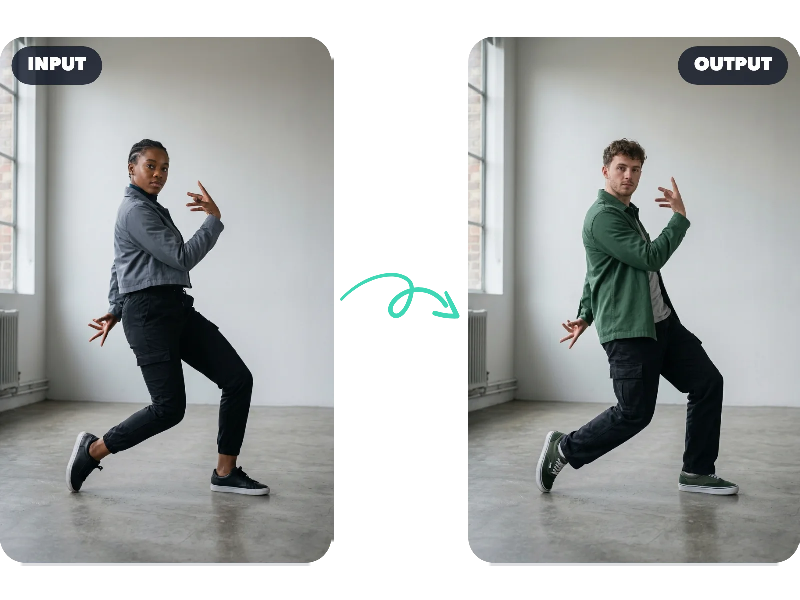 Misma pose, nuevo movimiento de personaje 