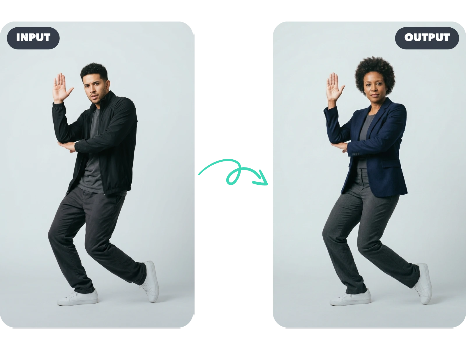 Same Pose, New Character