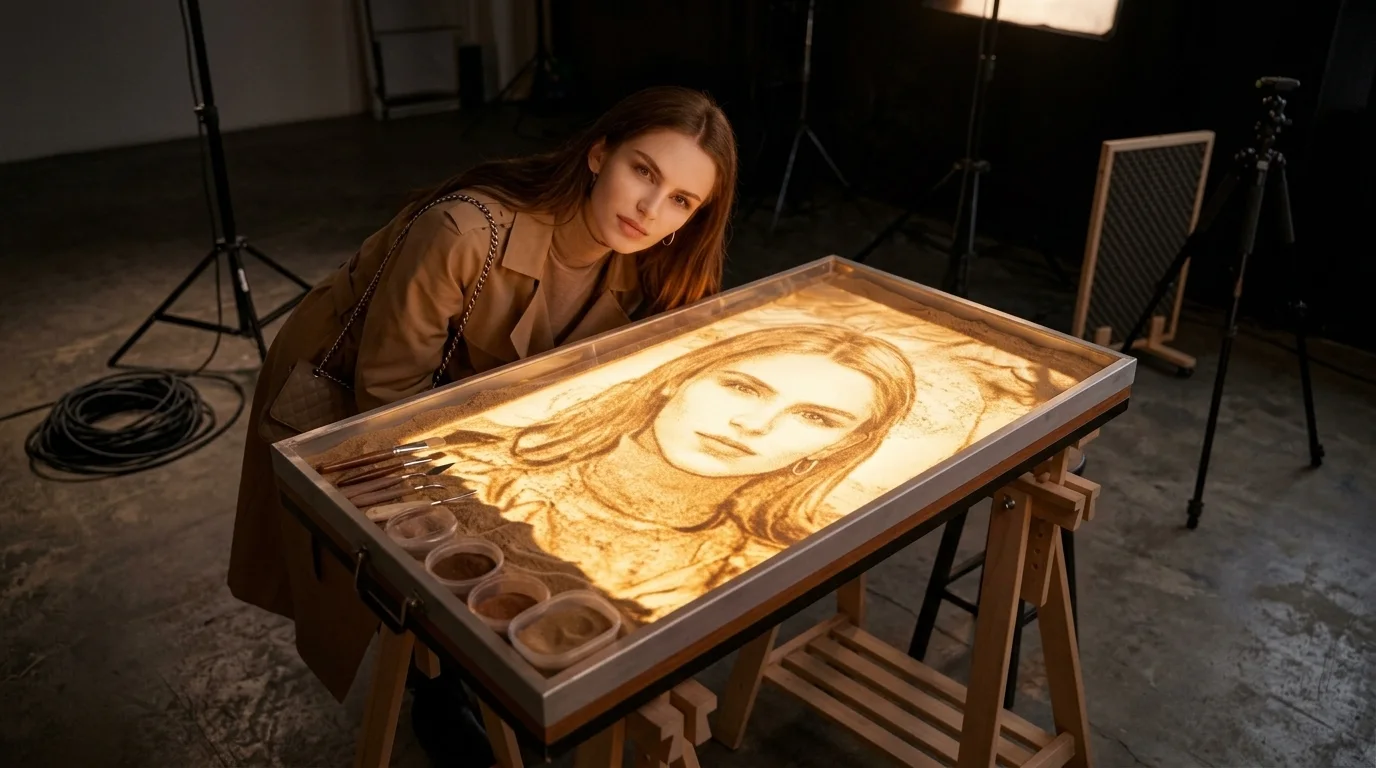 Sand painting portrait