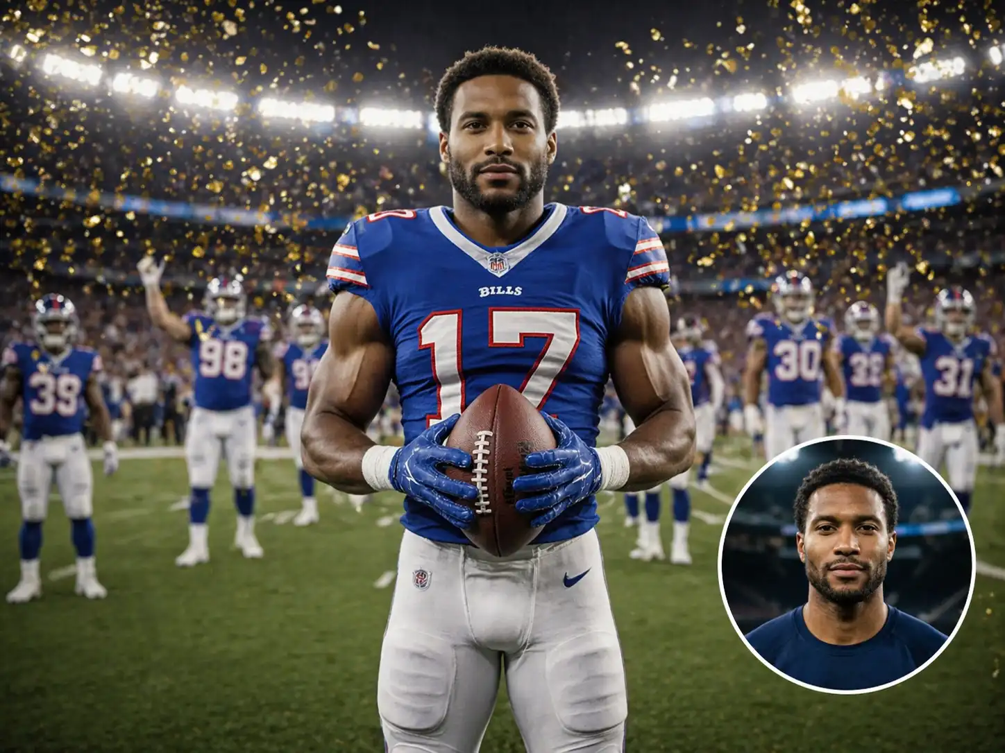 Centered Football Hold Pose