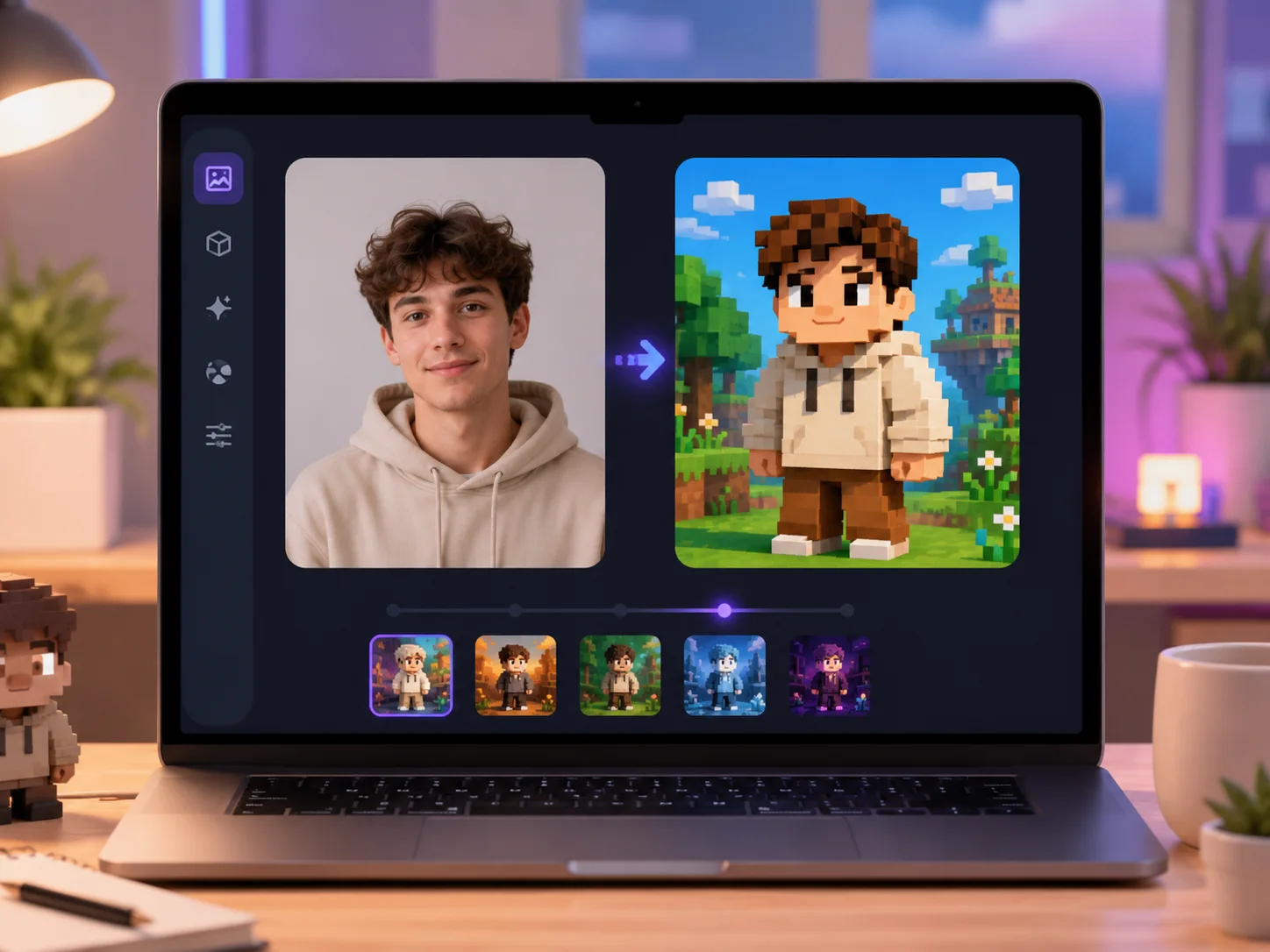 Filtro de Minecraft para fotos