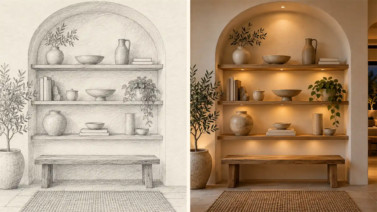 Develop a Sketch Into a Scene