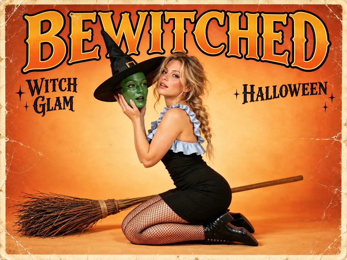 A Classic Broom and Theatrical Pose