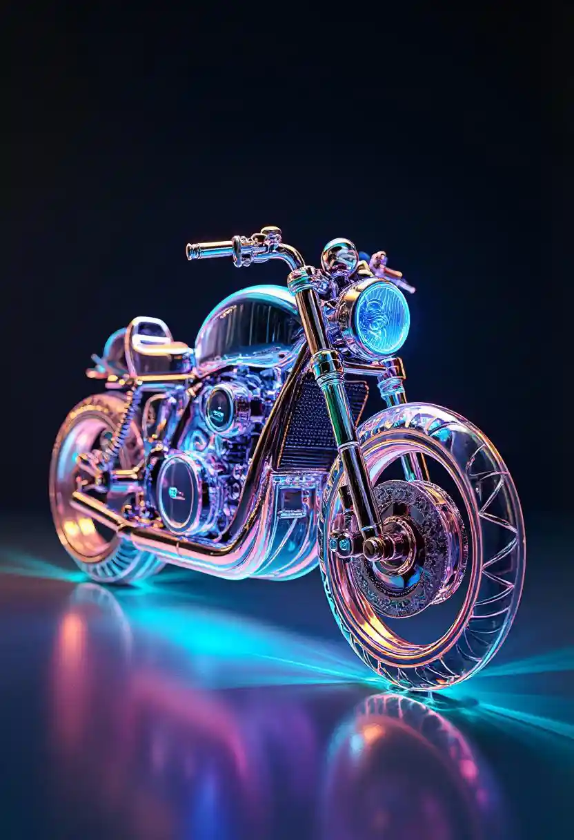 Xe máy thủy tinh cầu vồng