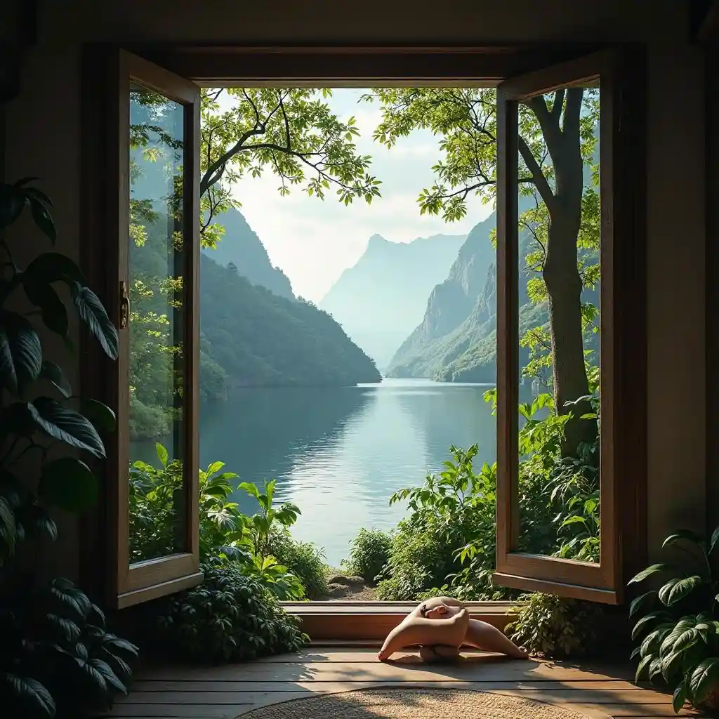 Window Jungle Scene