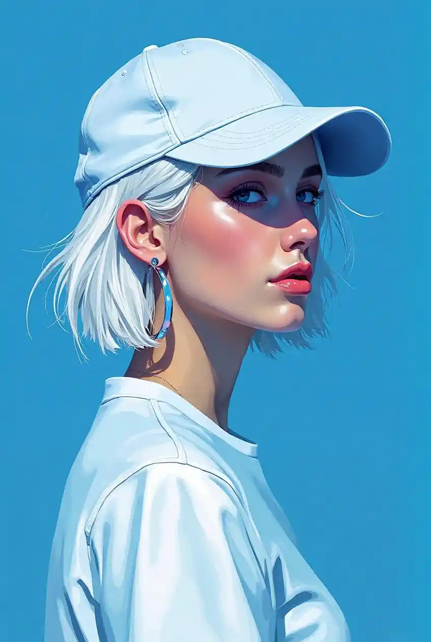 Blue Portrait Sketch