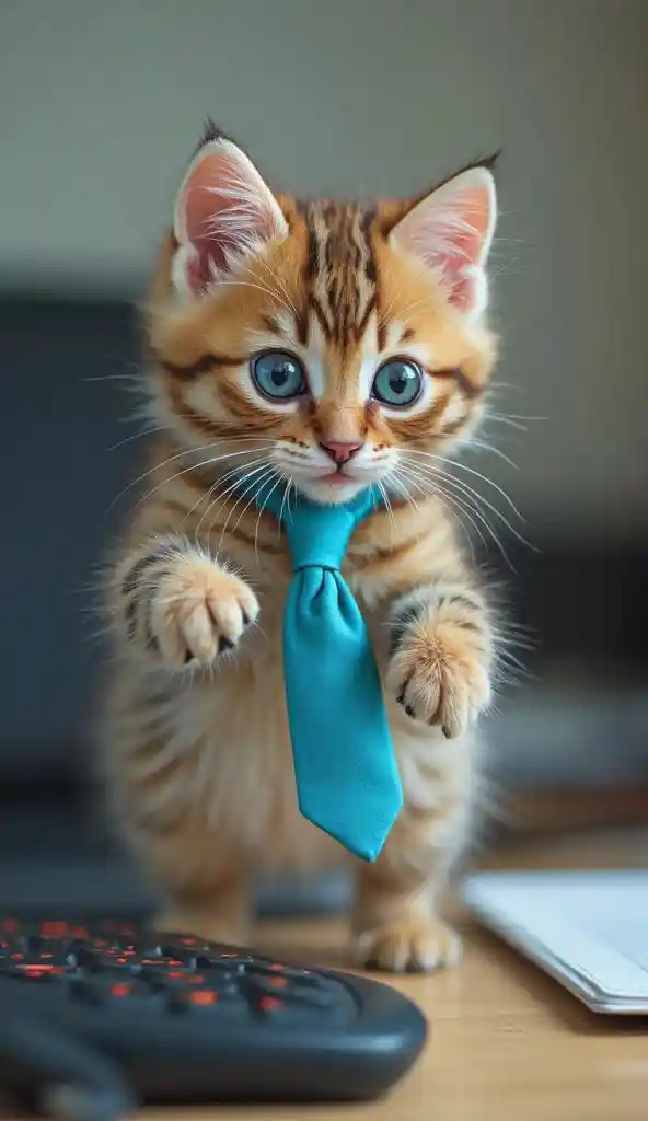 Fluffy Office Kitten