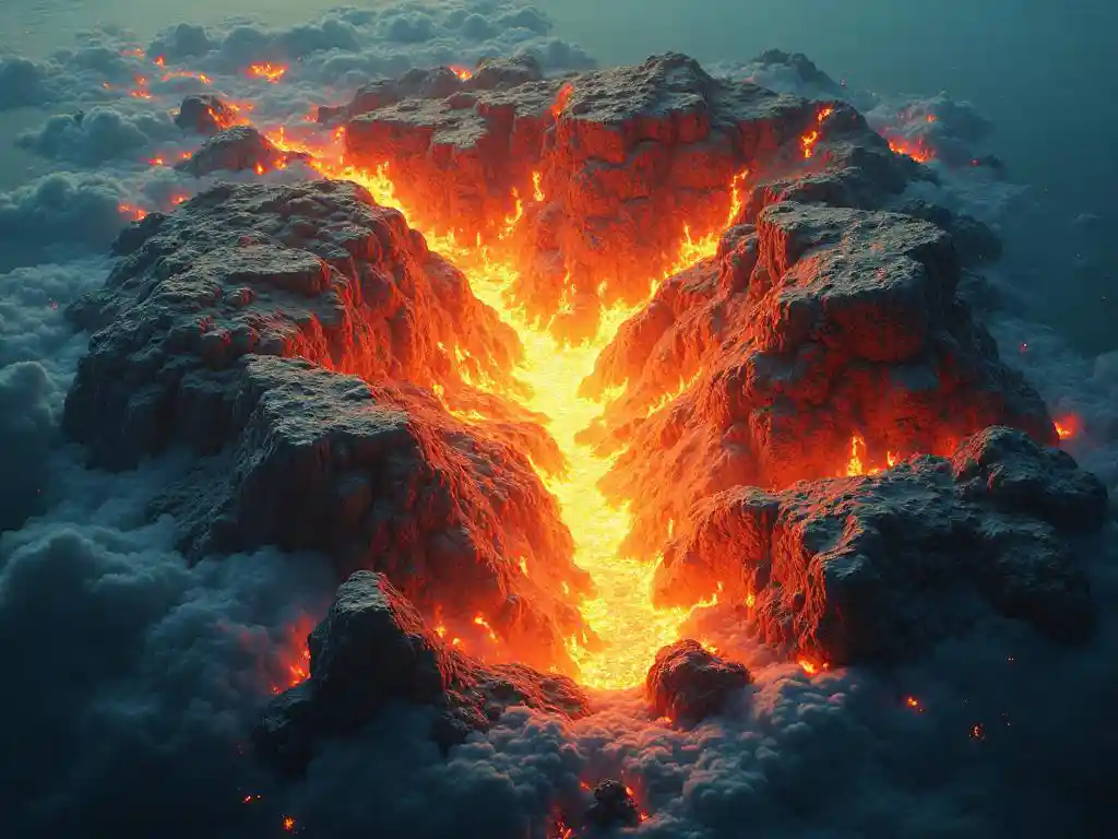 Снимок магматического разлома