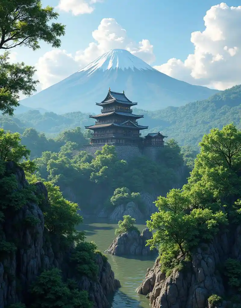 Замок в феодальной Японии