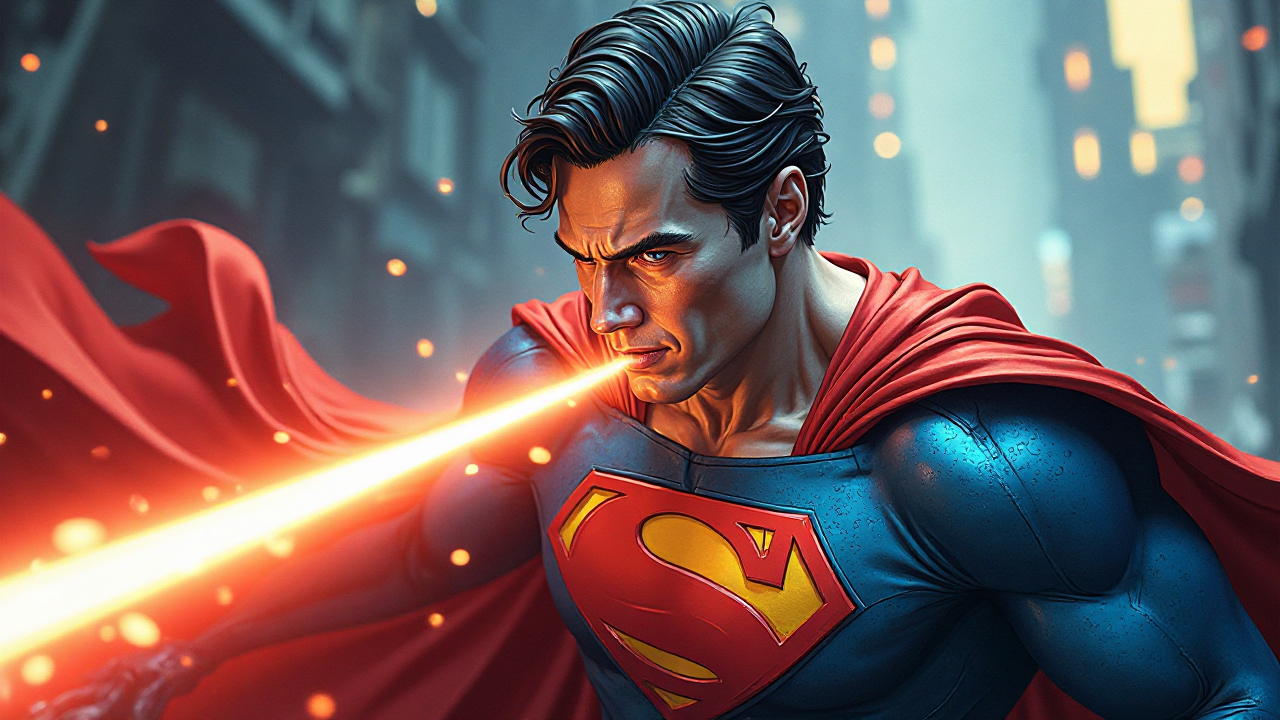Zilveren Superman Laser Ogen, image size:1280x720