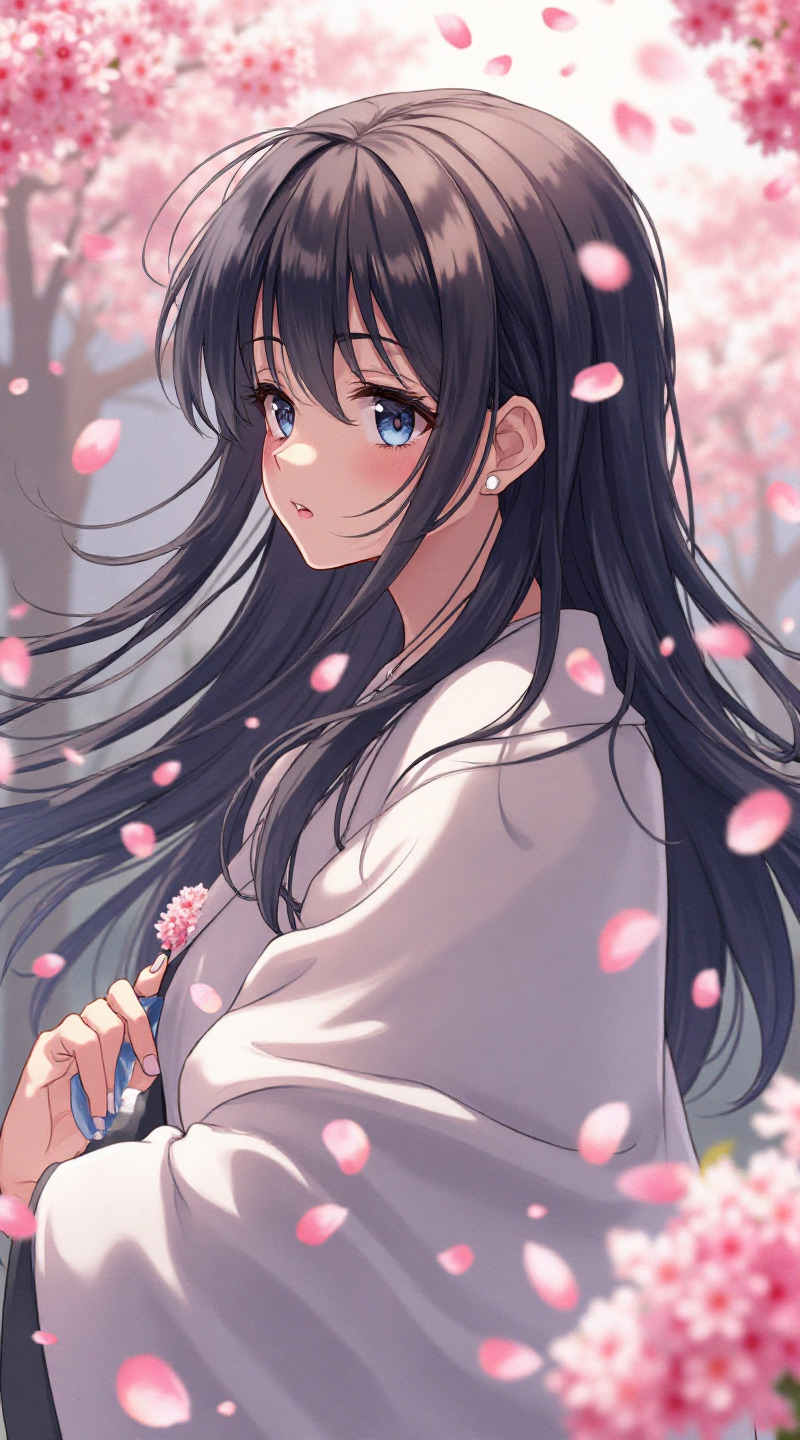 หญิงฝนในชอลสีขาว