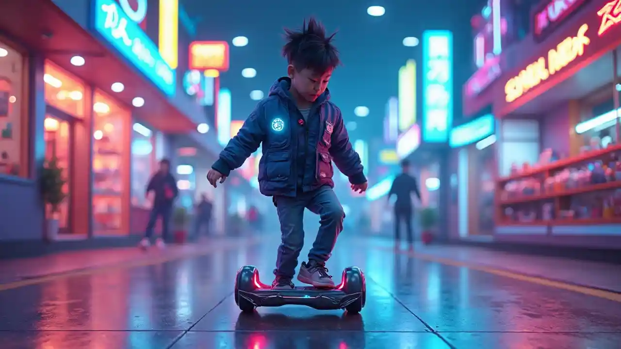 Cyber Hoverboard Neon Boy