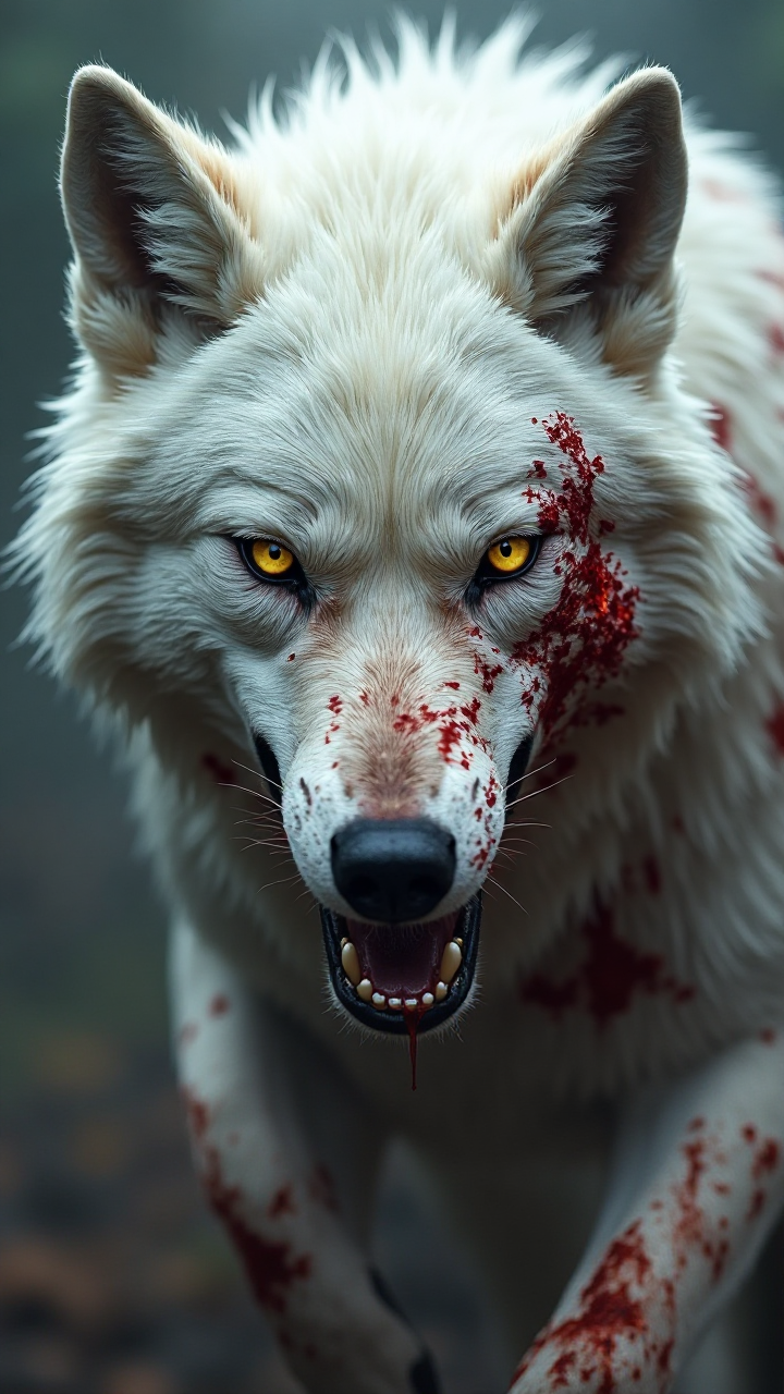 Hvit Ulv Med Gule øyne