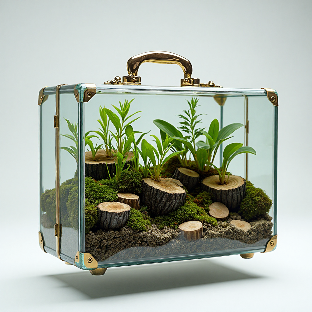 Coffre en verre transparent 