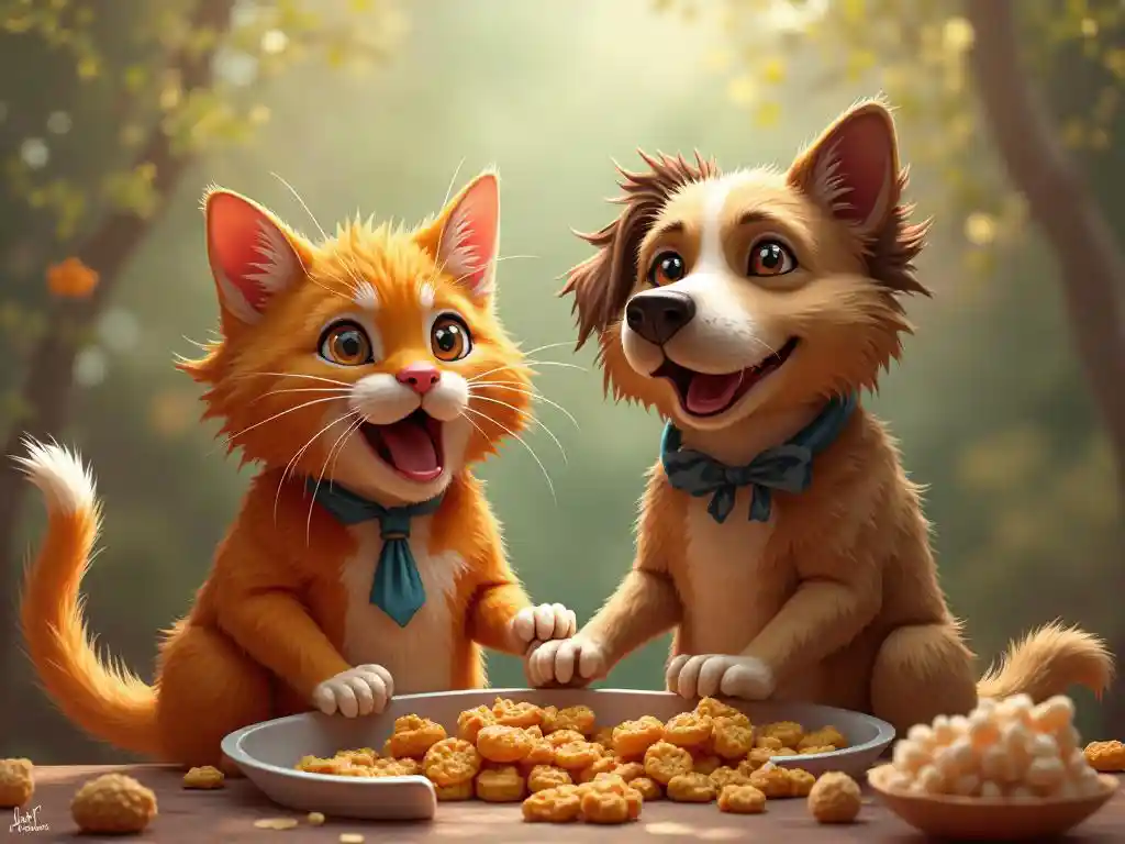 Een wedstrijd om huisdieren te eten