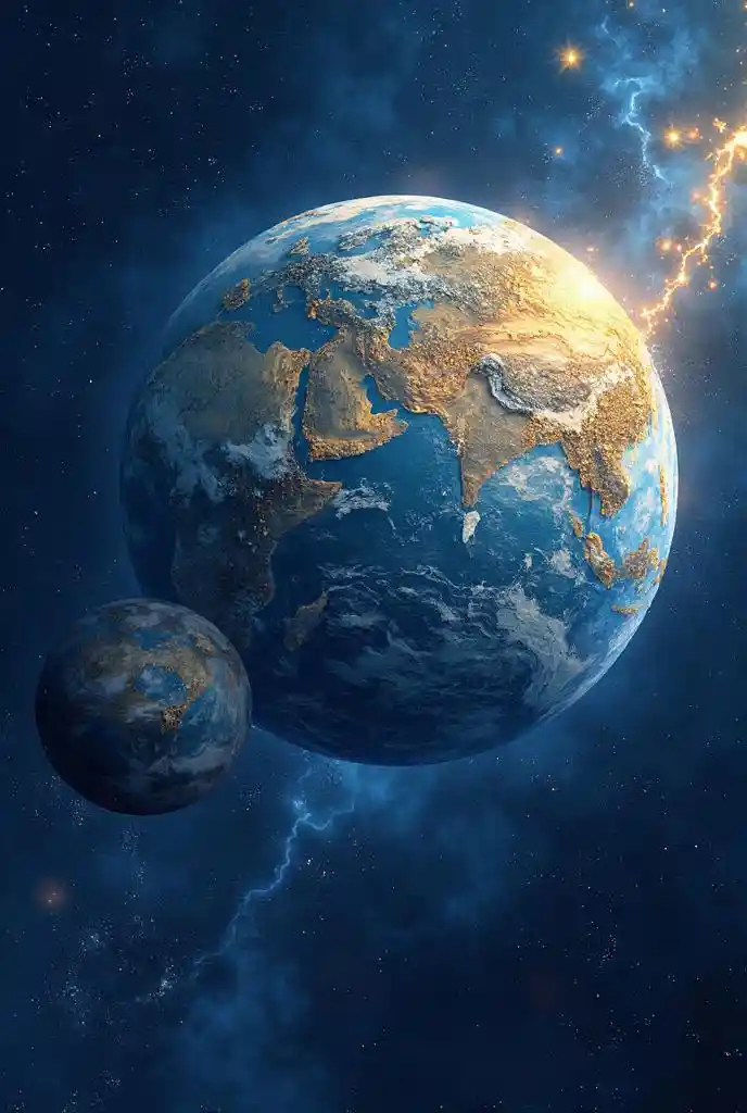 Arte de colisión de planetas