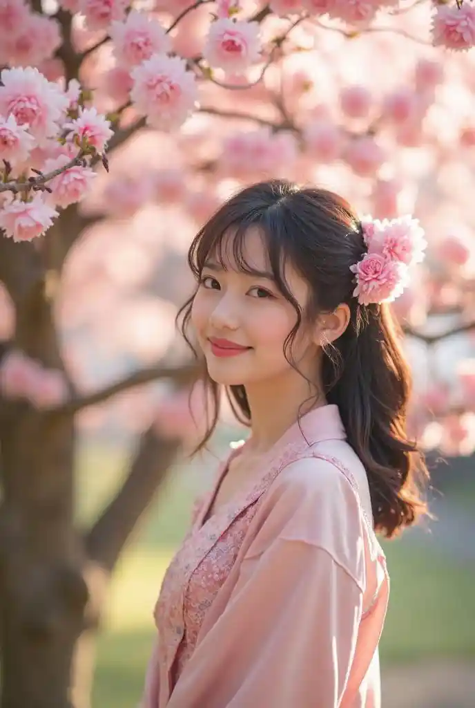 Msichana wa Maua ya Cherry