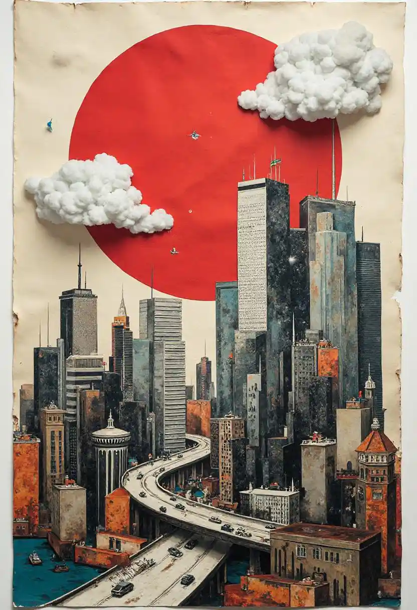 Collage Art: Distorted City & Fragmented Bodies