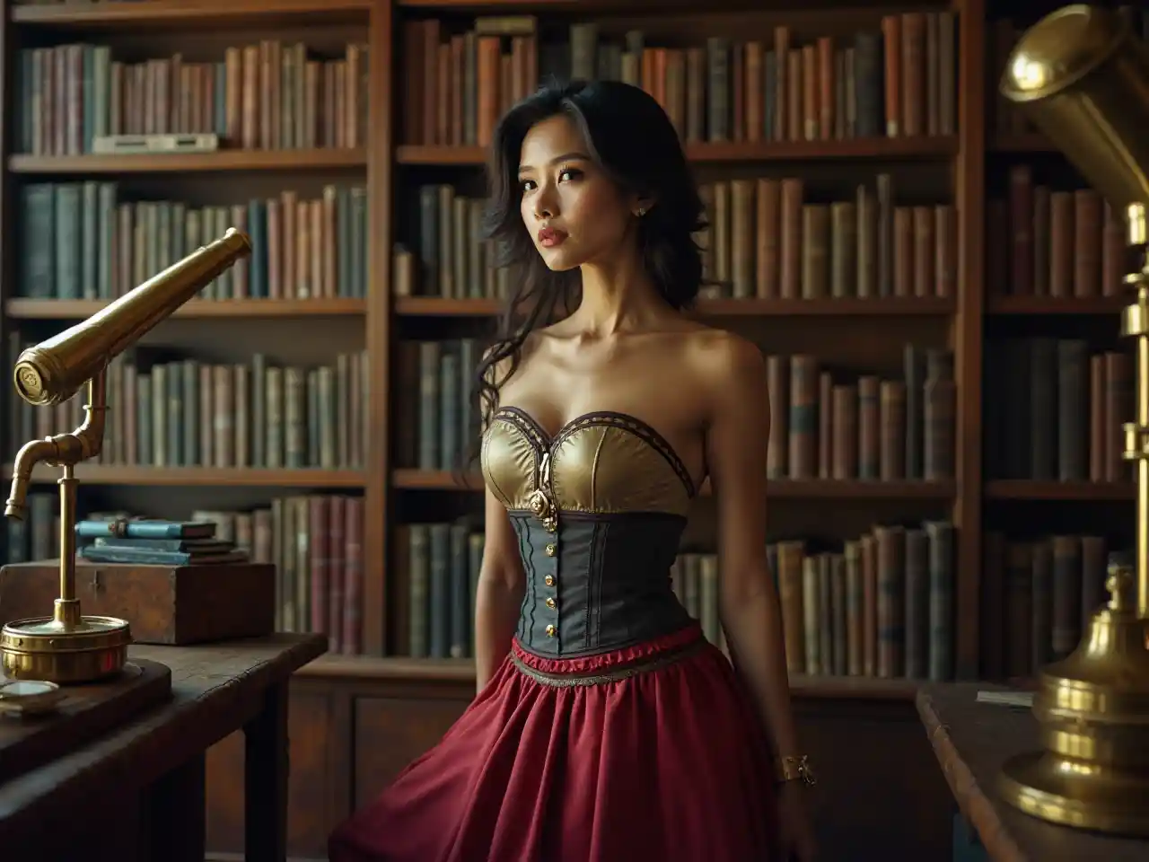 Steampunk Library Portrait