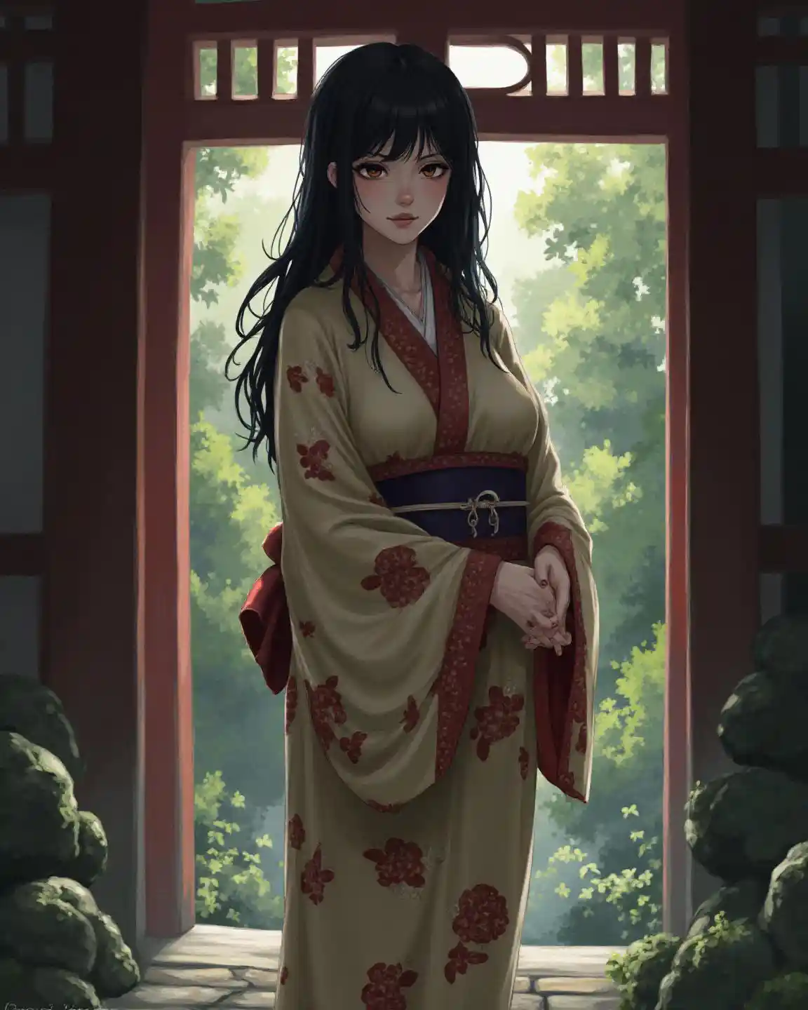 Mwanamke wa Kimono Asiyejulikana