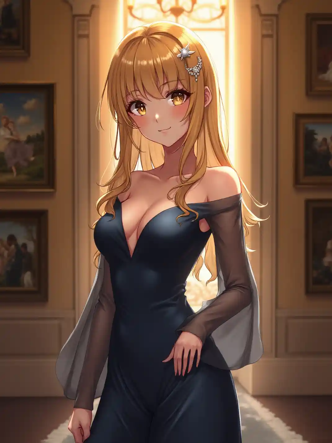 Anime Girl Elegant Gallery Portrait